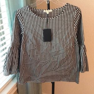 LAST CHANCE! Black & White Gingham Top